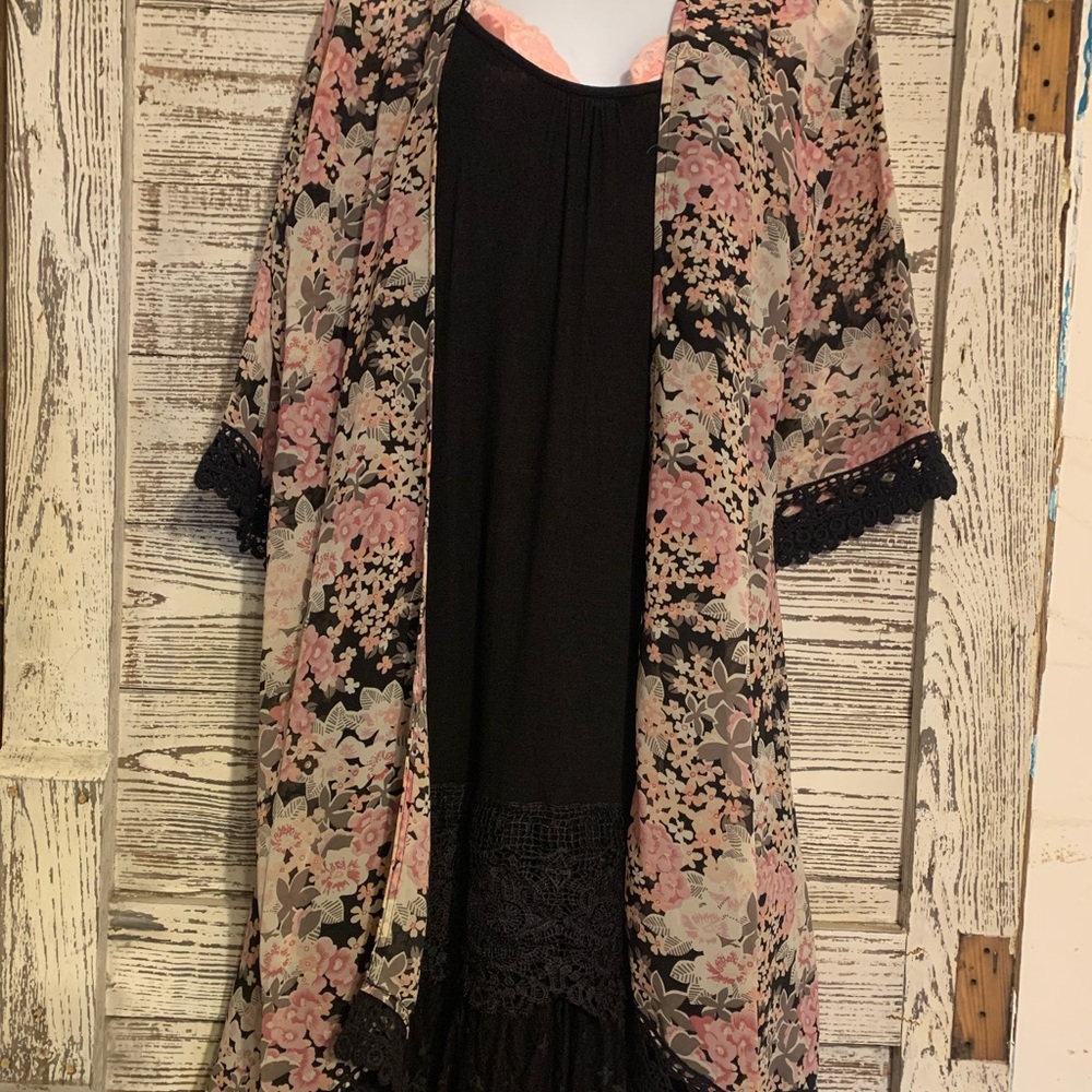 Black and Pink Kimono